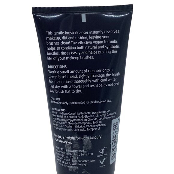 Lune+Aster Makeup Brush Cleanser 5 Fl Oz Tube Vegan Gentle Brush Cleaner - Picture 4 of 5